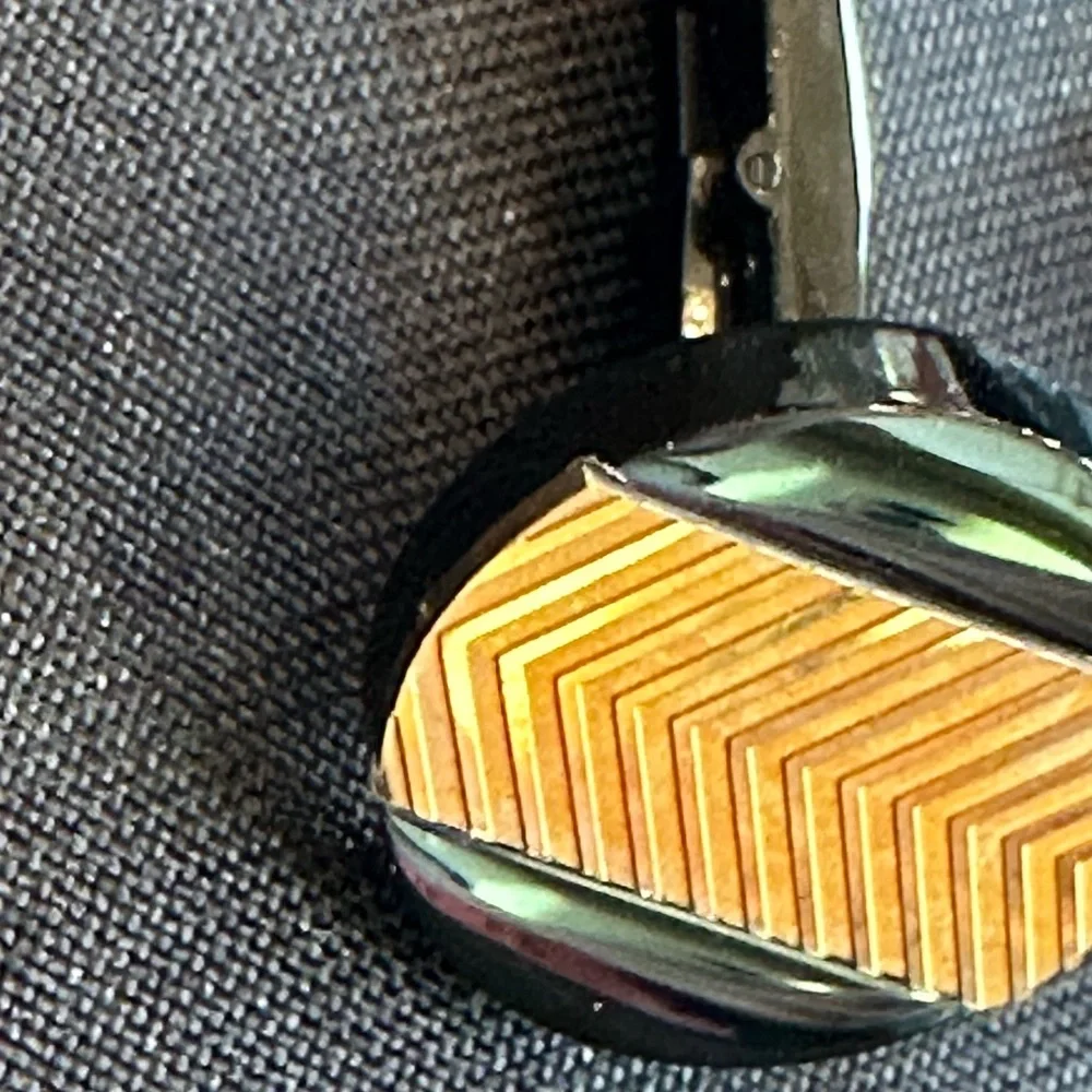 Elegant Black and Gold Cuff Links